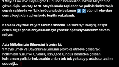 1 Mayıs’ta polise taş ve sopayla saldıran 29 şüpheli yakalandı